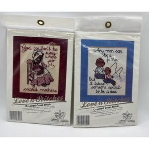 California Country Cross Stitch Kit 2PK 5x7 Multicolor Mothers Fathers Bears New